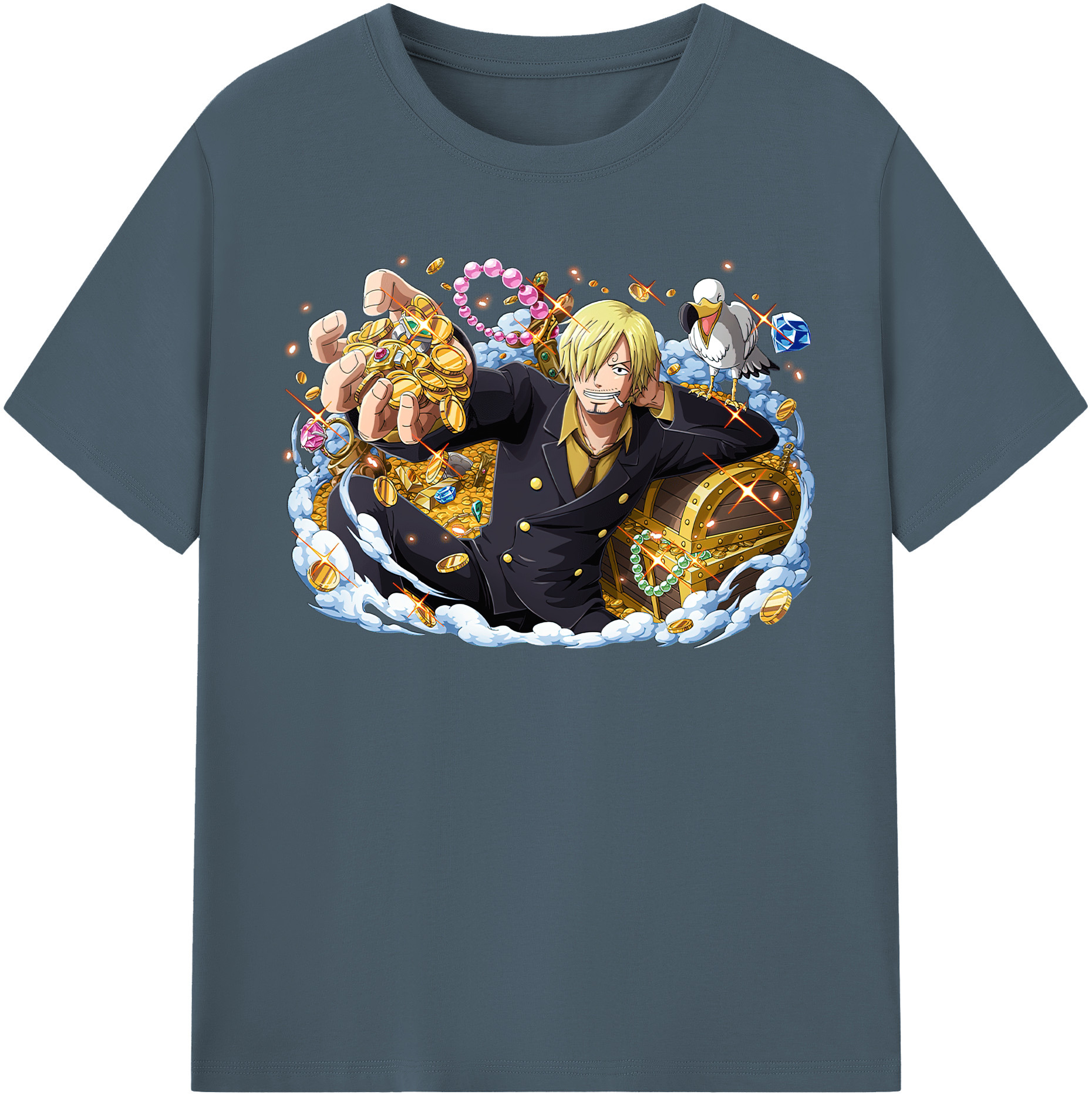ワンピース サンジ ONE PIECE Sanji 綿100％半袖Tシャツ（フロントプリント）